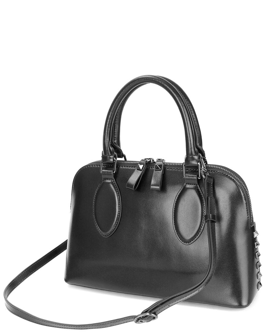 Tiffany & Fred Paris Studded Detail Structured Leather Satchel