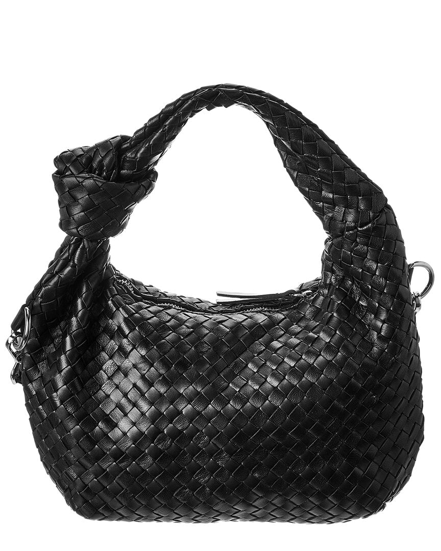 Isabella Rosetti Sylvie Hand-Woven Leather Shoulder Bag