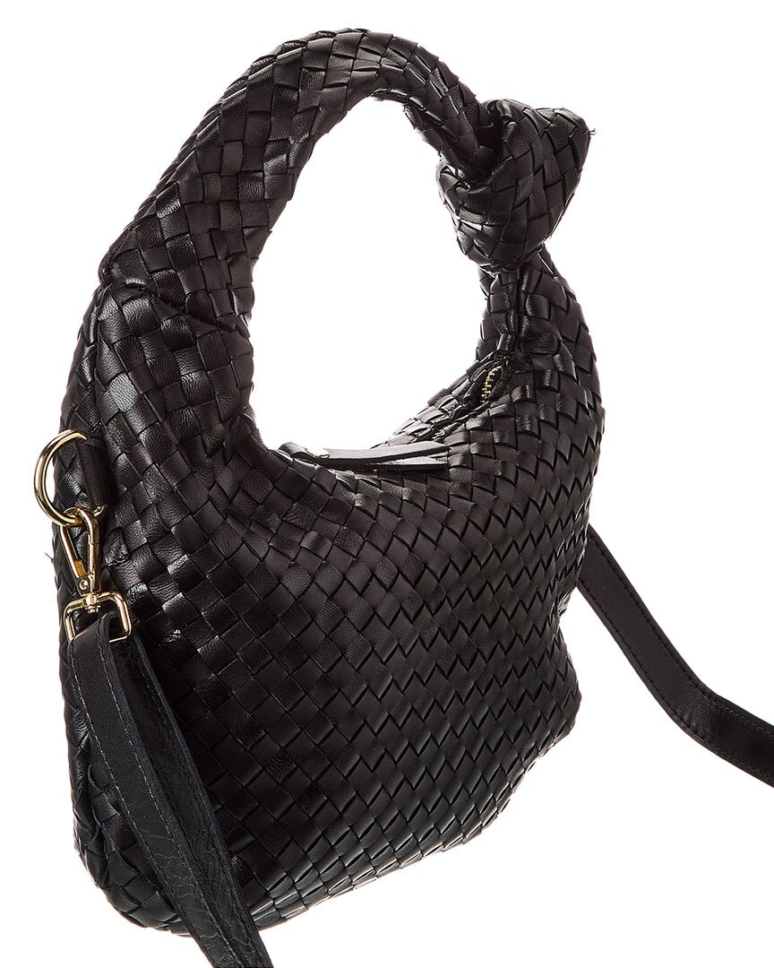 Isabella Rosetti Sylvie Hand-Woven Leather Shoulder Bag