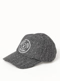 Versace Jeans Couture Black/White Flannel Medallion Logo Winter Cap