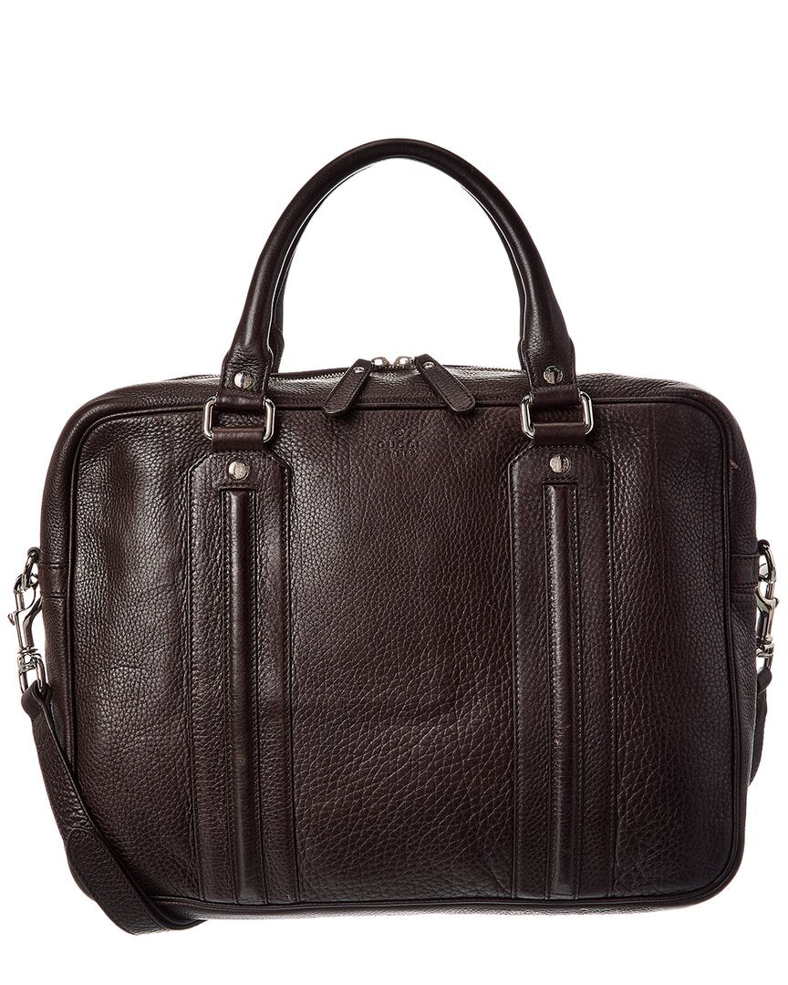 Gucci Brown Leather Boston Medium (Authentic  )