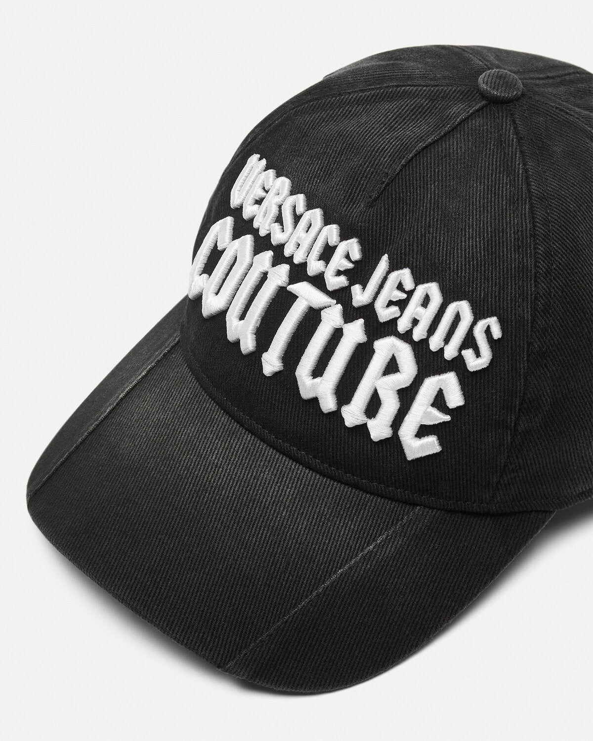 Versace Jeans Couture Black/White Gothic Logo  Baseball Cap
