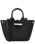Longchamp Roseau Leather Top Handle Bag, Black