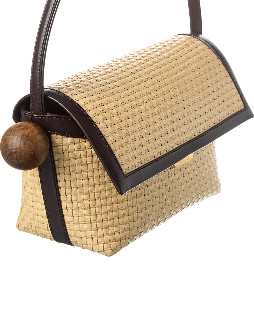 Jacquemus The Rond Carre Leather-Trim Shoulder Bag