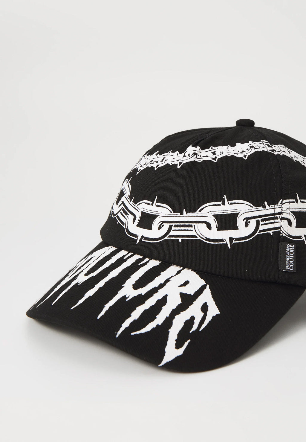 Versace Jeans Couture Black/White Chain Print Pattern Signature Baseball Cap