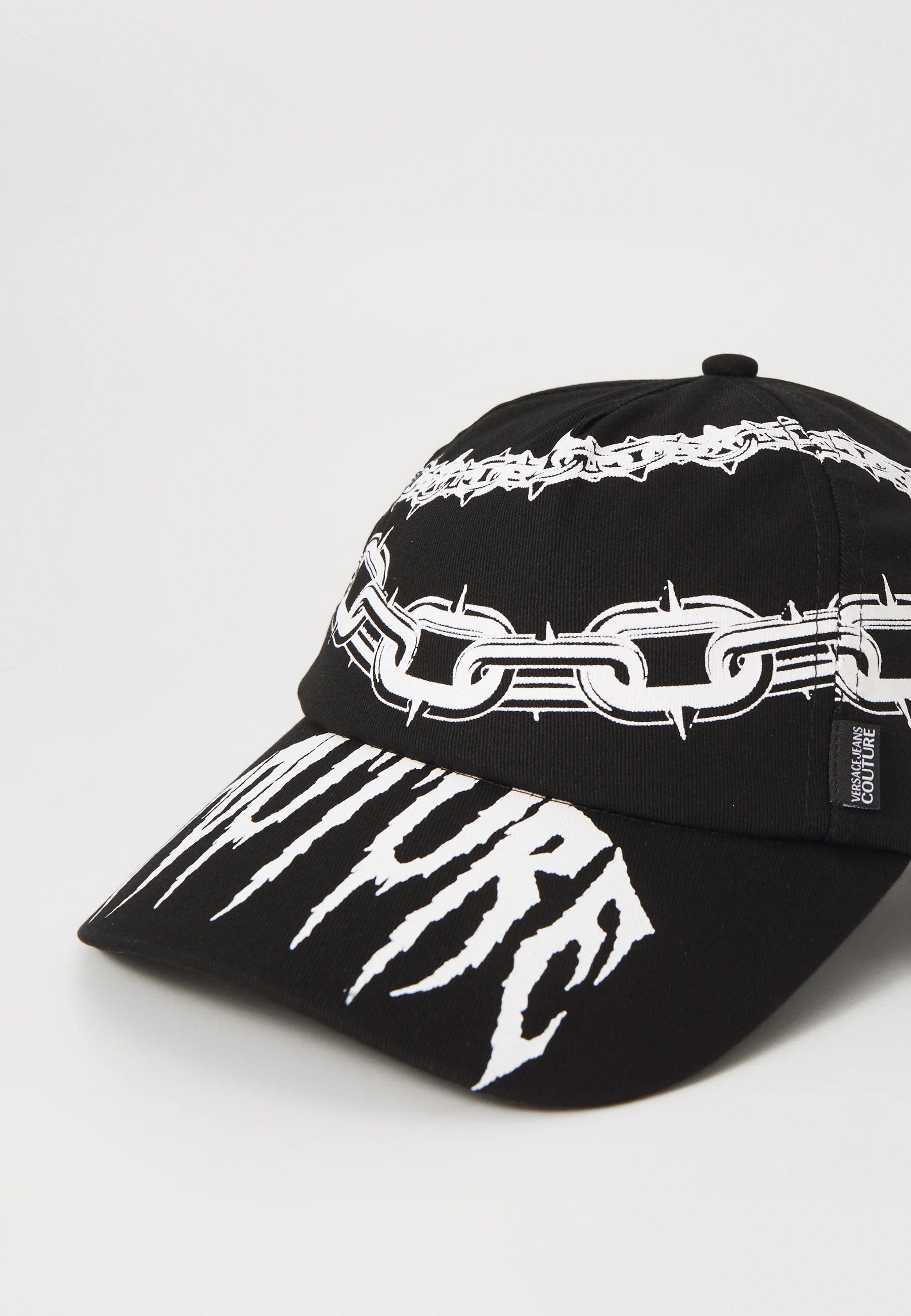 Versace Jeans Couture Black/White Chain Print Pattern Signature Baseball Cap