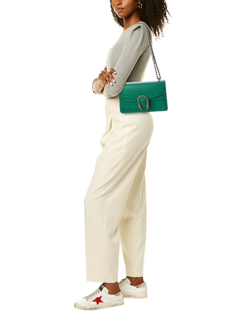 Tiffany & Fred Paris Pebble Leather Crossbody, Green