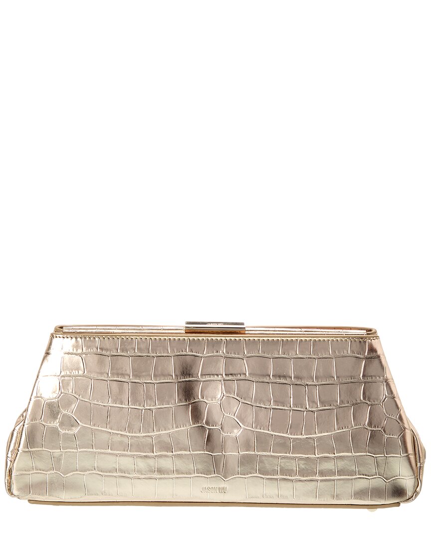 Jason Wu Croc-Embossed Leather Clutch