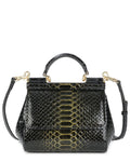 Tiffany & Fred Paris Croc-Embossed Leather Top Handle Bag