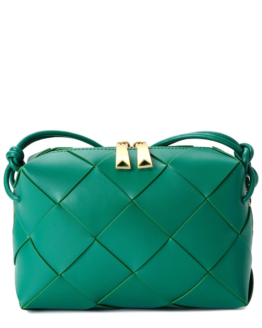 Tiffany & Fred Paris Woven Leather Top Handle Crossbody