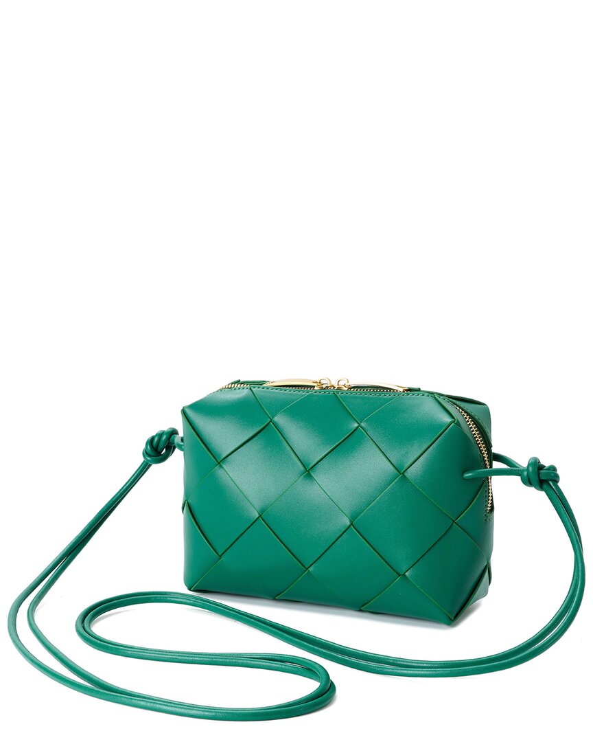 Tiffany & Fred Paris Woven Leather Top Handle Crossbody