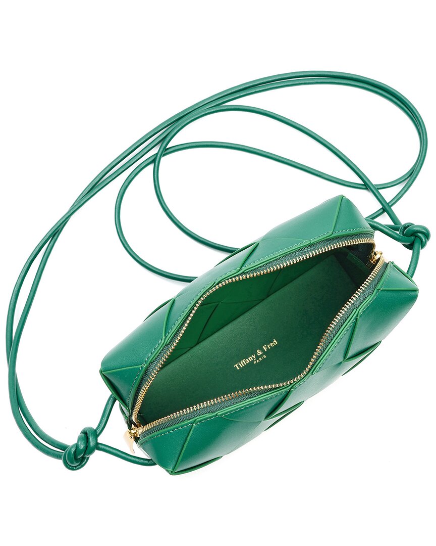 Tiffany & Fred Paris Woven Leather Top Handle Crossbody