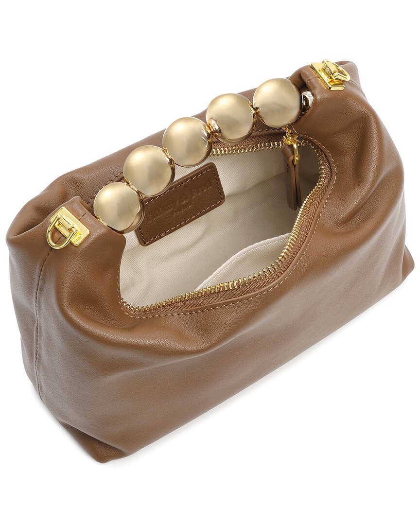 Tiffany & Fred Paris Smooth Metallic Leather Top Handle Crossbody