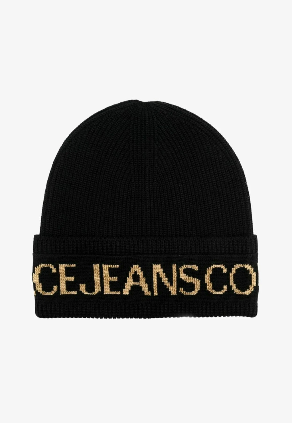Versace Jeans Couture Black/Gold Classic Knitted Signature Beanie