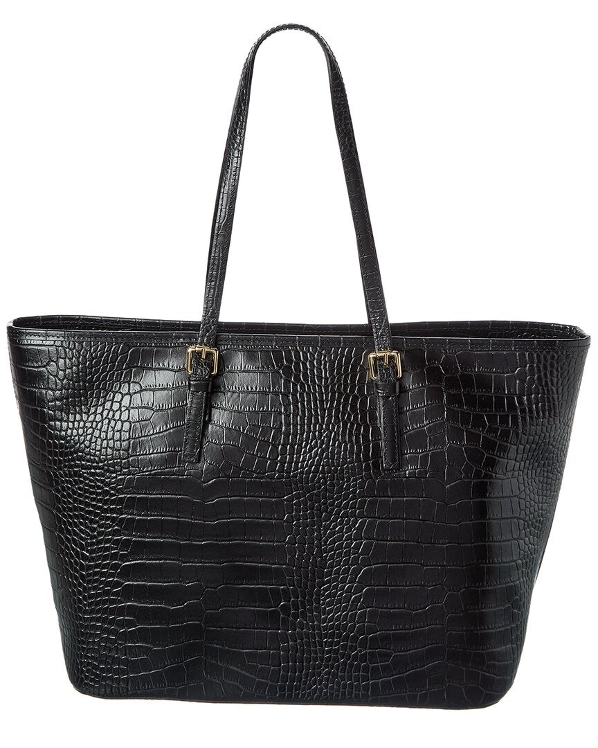 Persaman New York Penny Croc-Embossed Leather Tote