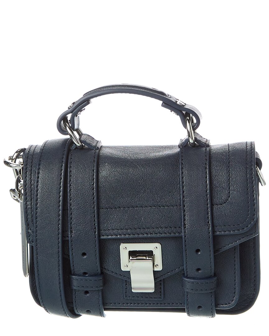 Proenza Schouler Ps1 Micro Leather Shoulder Bag Blue ONE SIZE
