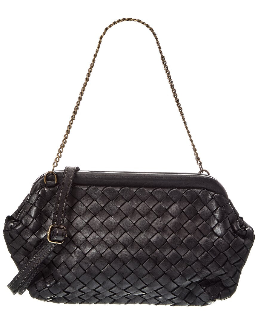 Isabella Rossetti Quincy Hand Woven Leather Clutch