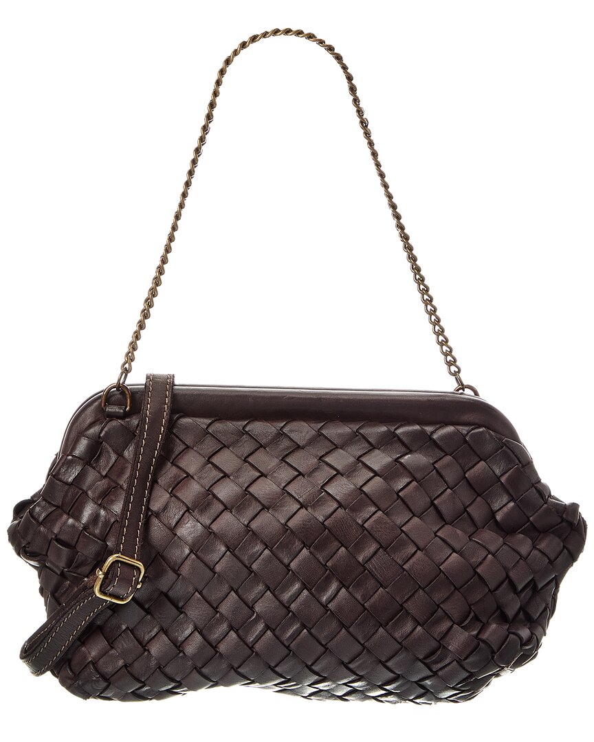 Isabella Rossetti Quincy Hand Woven Leather Clutch