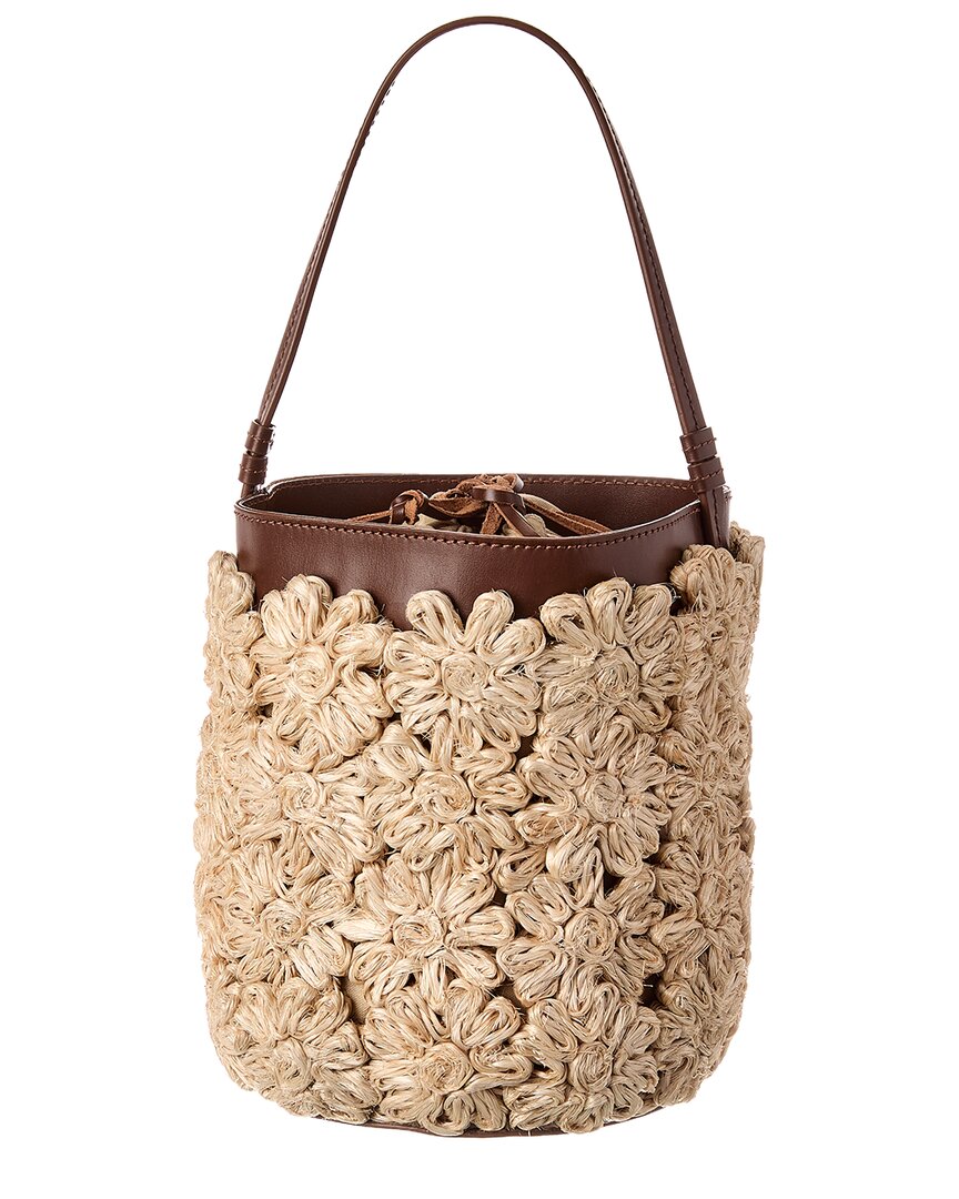 Poolside The Ravello Floral Straw Bucket Bag