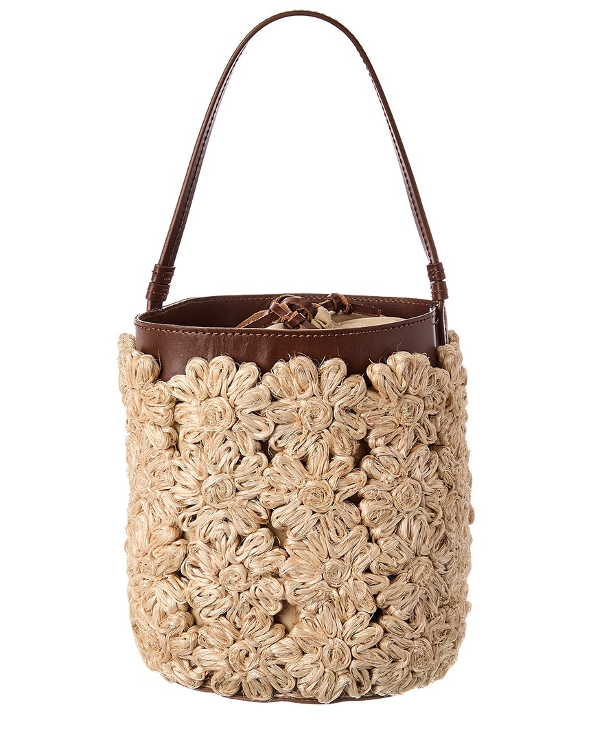 Poolside The Ravello Floral Straw Bucket Bag