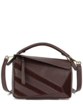 Tiffany & Fred Paris Leather & Suede Geometric Shoulder Bag