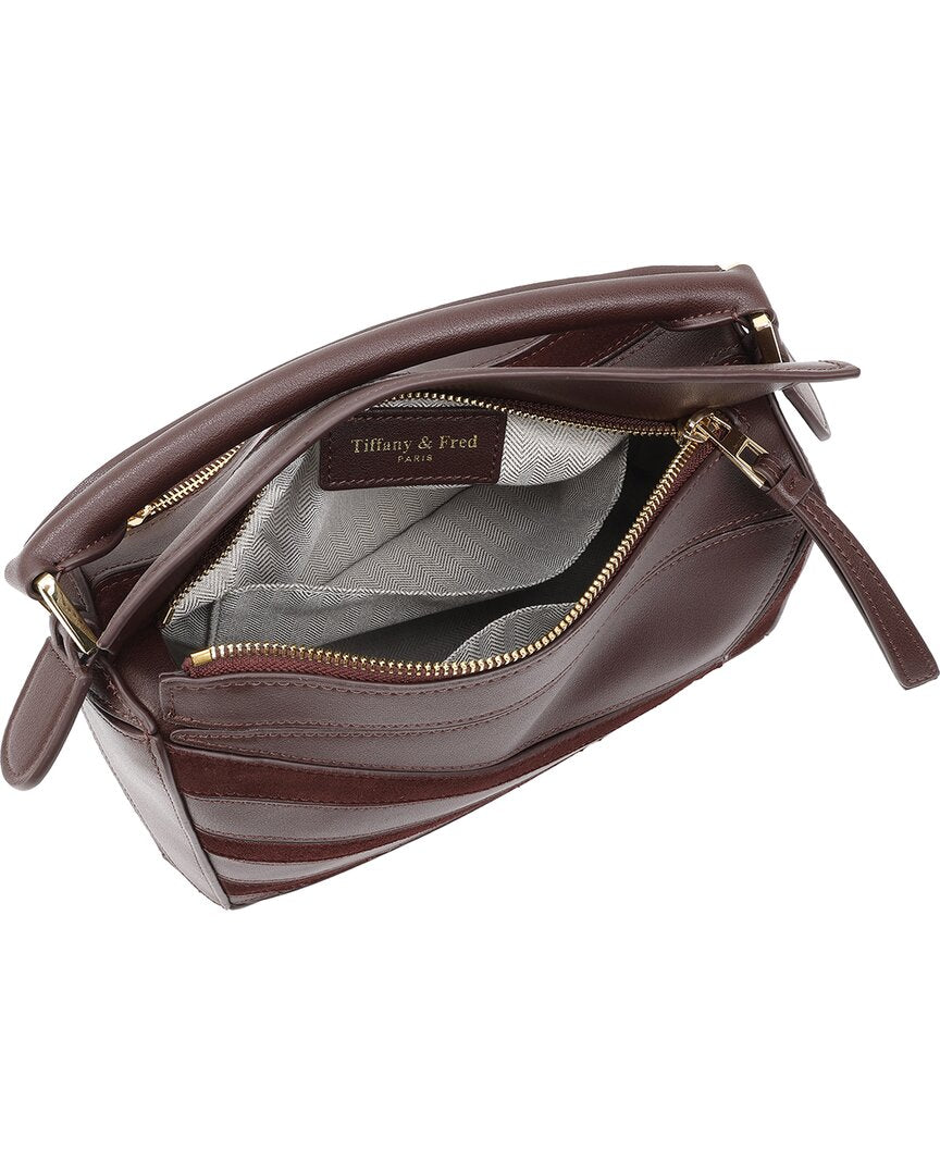 Tiffany & Fred Paris Leather & Suede Geometric Shoulder Bag