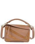 Tiffany & Fred Paris Leather & Suede Geometric Shoulder Bag