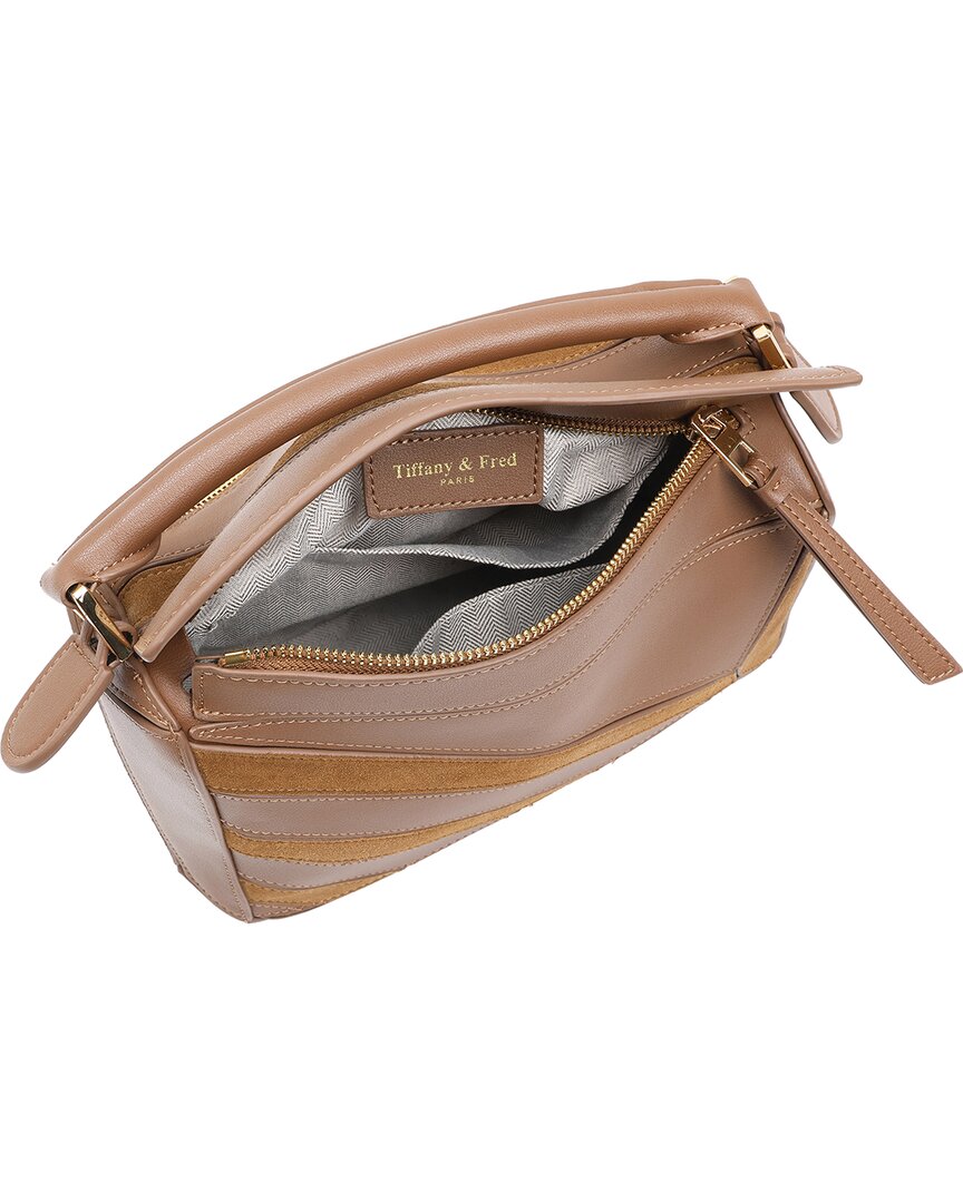 Tiffany & Fred Paris Leather & Suede Geometric Shoulder Bag
