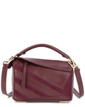 Tiffany & Fred Paris Leather & Suede Geometric Shoulder Bag