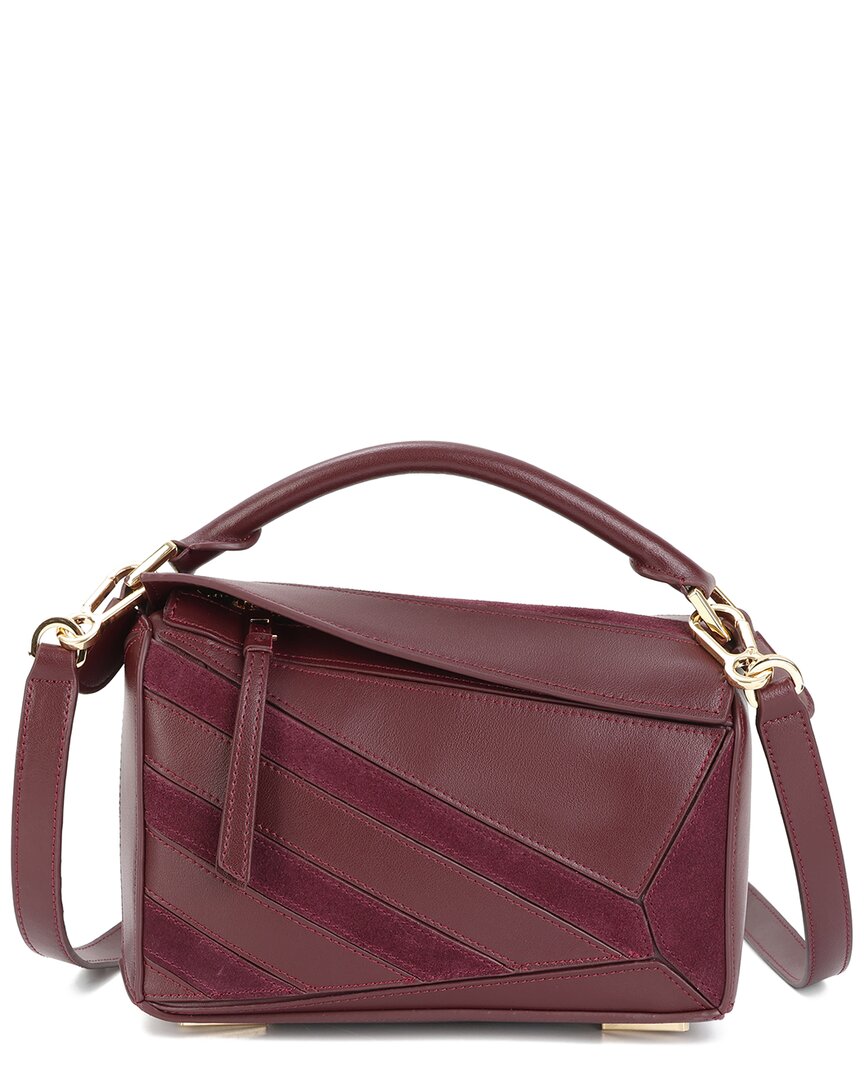 Tiffany & Fred Paris Leather & Suede Geometric Shoulder Bag