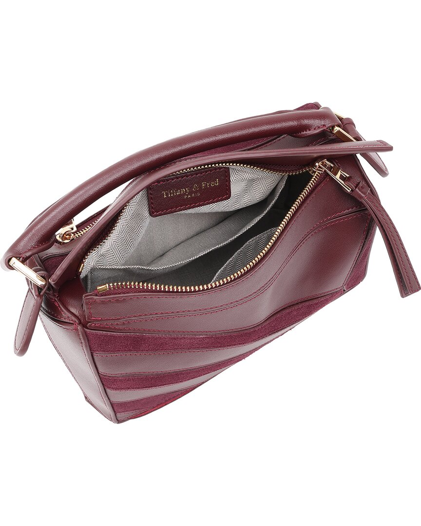 Tiffany & Fred Paris Leather & Suede Geometric Shoulder Bag