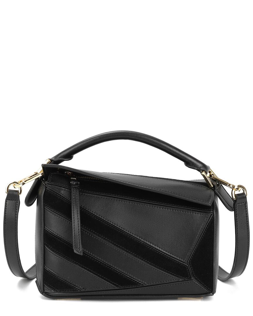 Tiffany & Fred Paris Leather & Suede Geometric Shoulder Bag