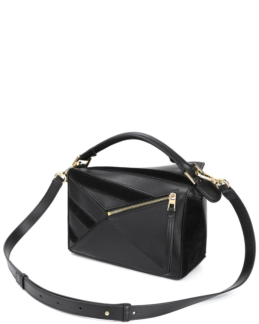 Tiffany & Fred Paris Leather & Suede Geometric Shoulder Bag