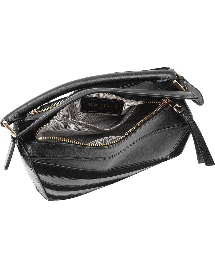 Tiffany & Fred Paris Leather & Suede Geometric Shoulder Bag