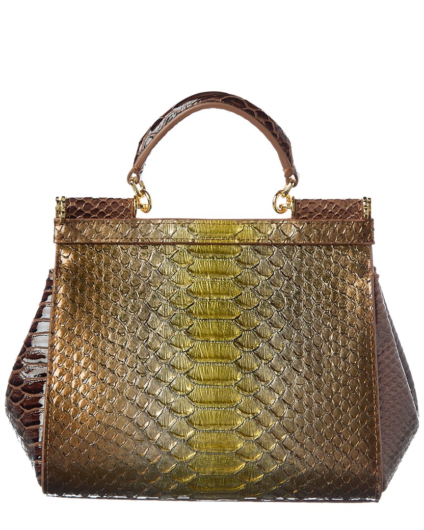 Tiffany & Fred Paris Python-Embossed Leather Satchel