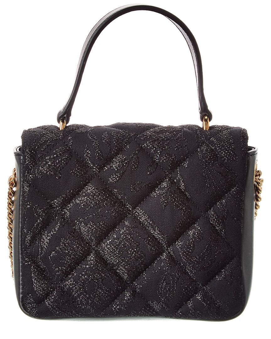 Versace La Medusa Quilted Canvas & Leather Shoulder Bag