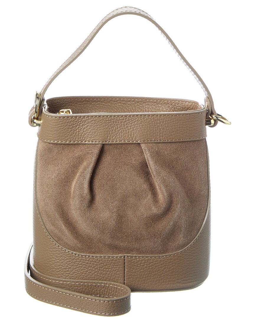 Persaman New York Suede And Leather Bucket Bag