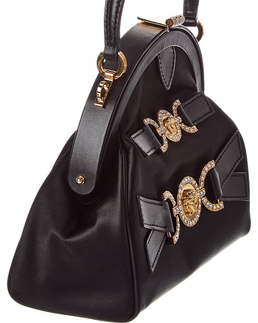 Versace Medusa 95 Satin & Leather Shoulder Bag
