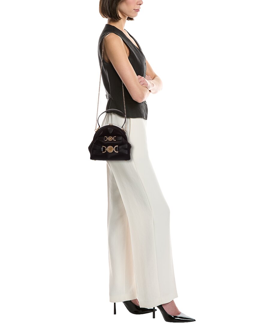 Versace Medusa 95 Satin & Leather Shoulder Bag
