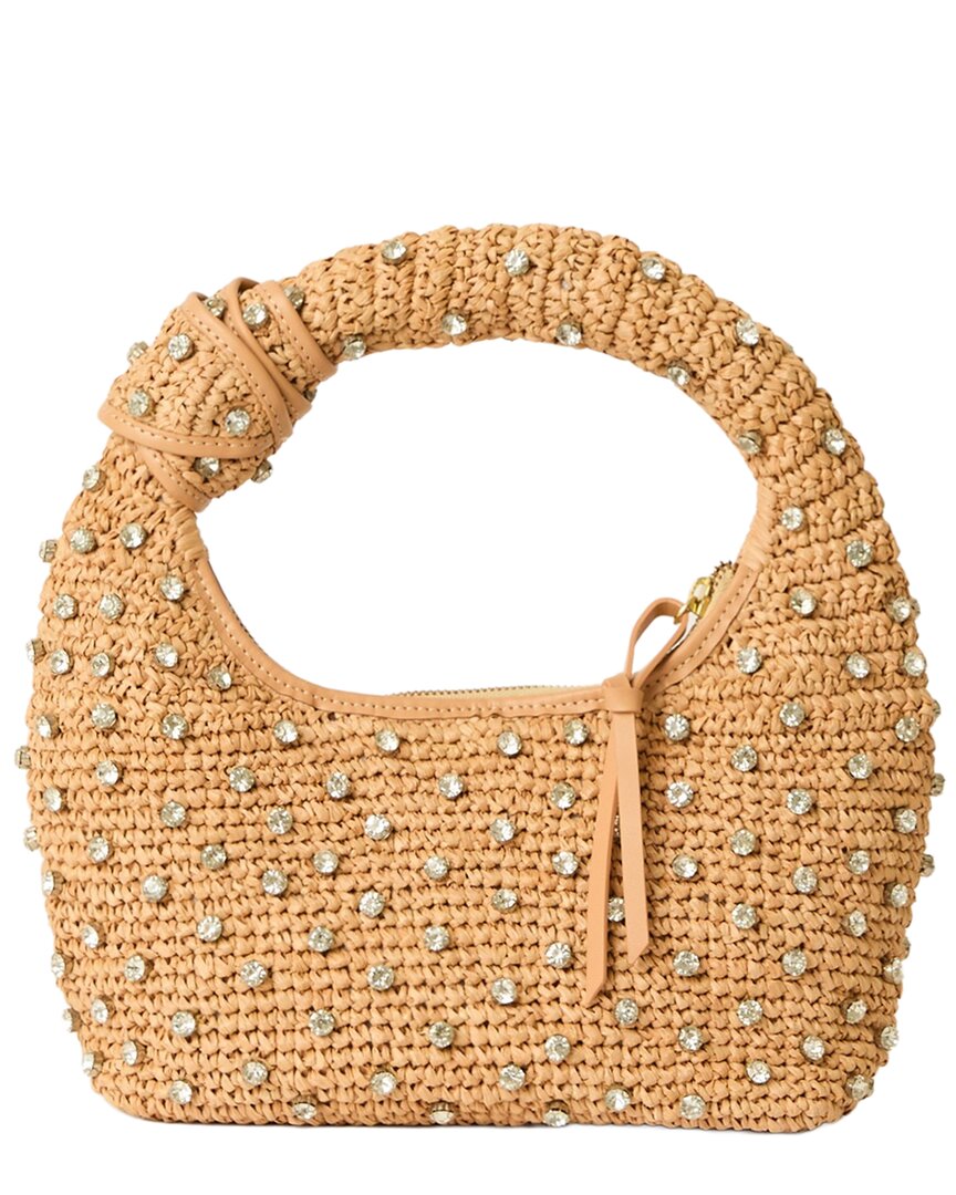 Btb Los Angeles Maeve Crystal Raffia Hobo Bag