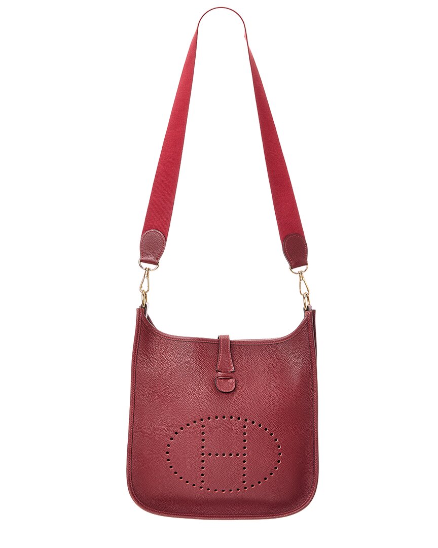 Hermès Rouge Togo Leather Evelyne Pm (Authentic  )