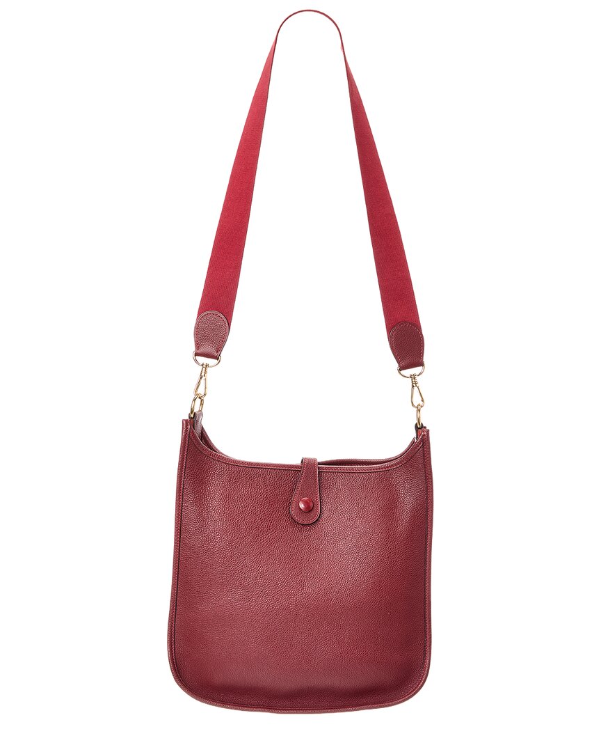 Hermès Rouge Togo Leather Evelyne Pm (Authentic  )