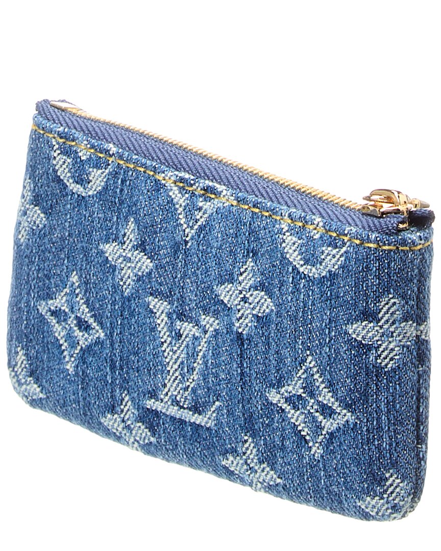 Louis Vuitton Blue Monogram Denim Lv X Tm Cerise Key Pouch (Authentic  )
