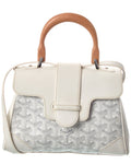 Goyard White Goyardine Mini Saigon Souple (Authentic  )