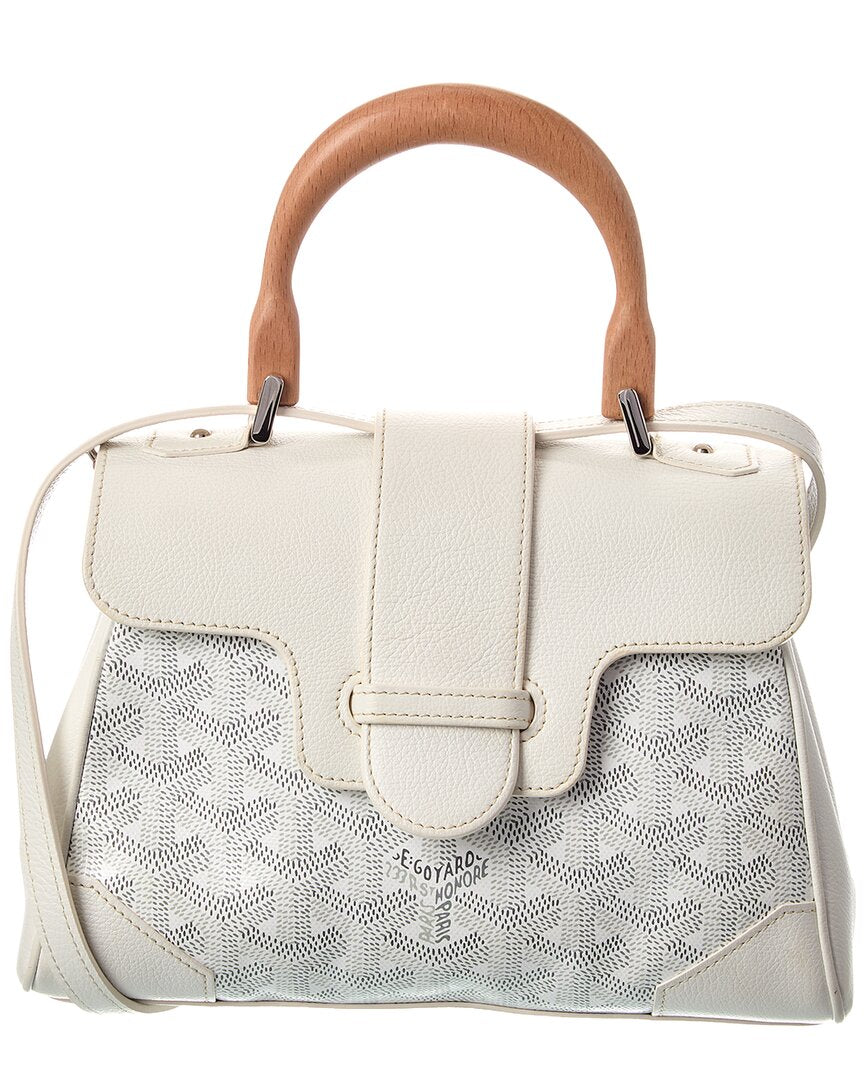 Goyard White Goyardine Mini Saigon Souple (Authentic  )