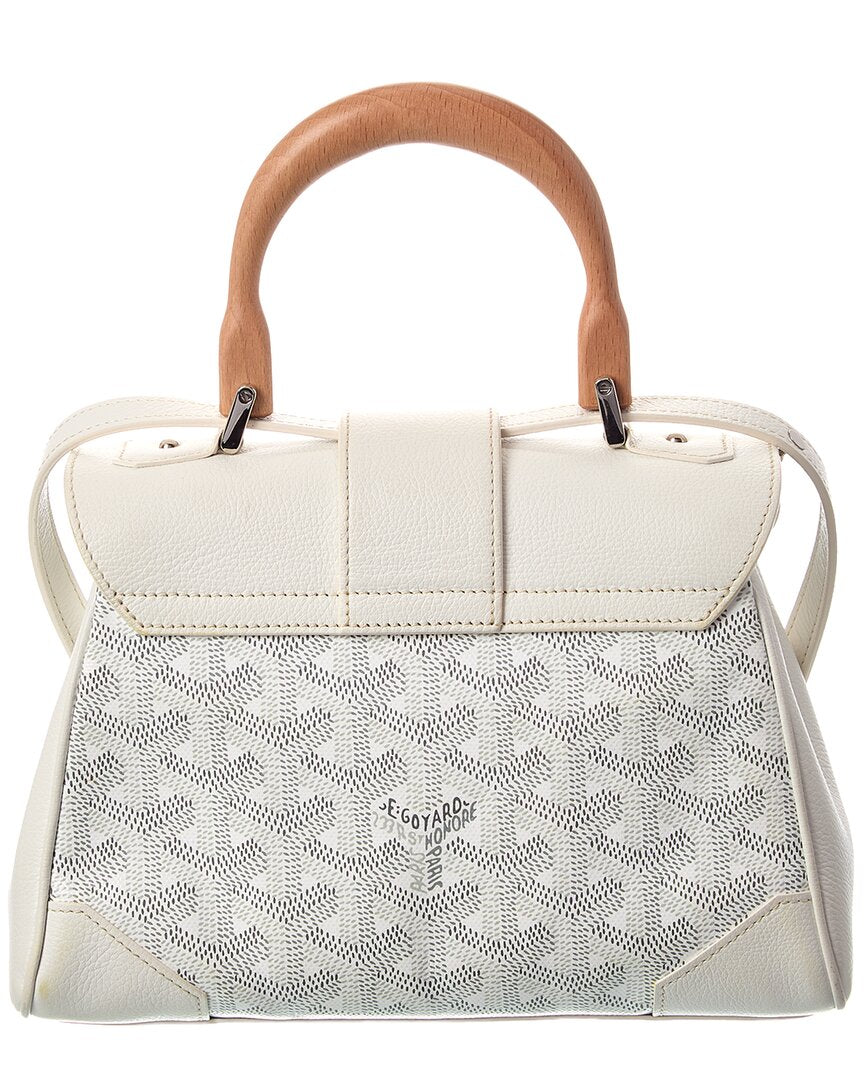 Goyard White Goyardine Mini Saigon Souple (Authentic  )