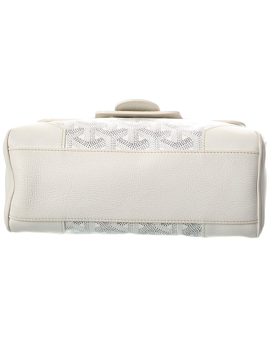 Goyard White Goyardine Mini Saigon Souple (Authentic  )