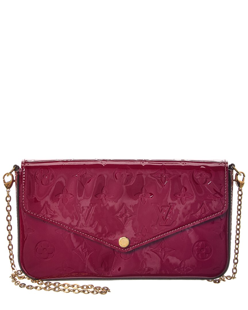 Louis Vuitton Red Monogram Vernis Leather Felicie Pochette (Authentic  )
