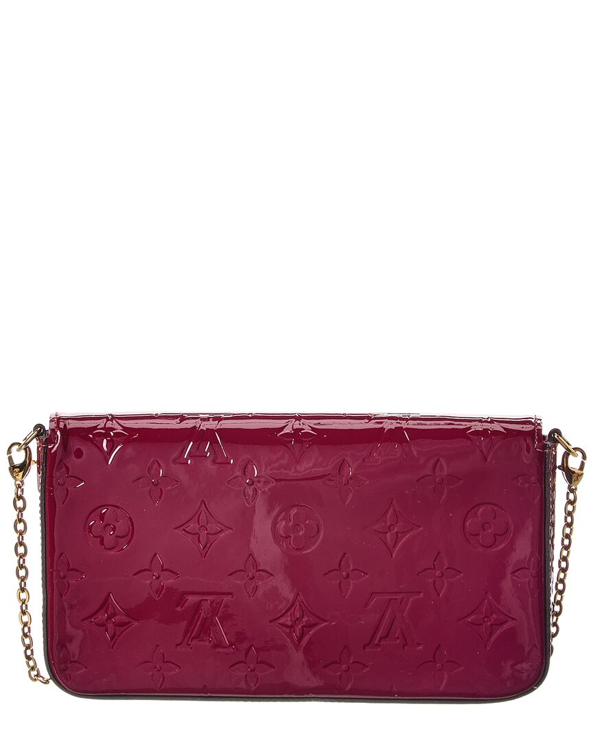 Louis Vuitton Red Monogram Vernis Leather Felicie Pochette (Authentic  )