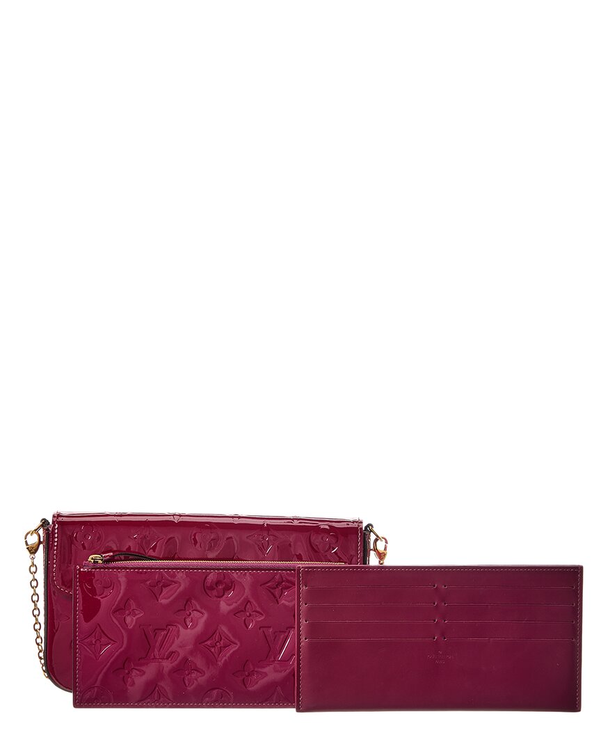 Louis Vuitton Red Monogram Vernis Leather Felicie Pochette (Authentic  )